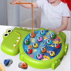 Imitation Magnetic Dinosaur Fishing Plate Toys Play Rod Game Toys For Children Baby Montessori With Rod Kids Educational Gift